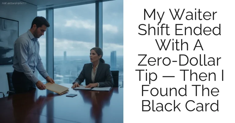 My Waiter Shift Ended With A Zero-Dollar Tip — Then I Found The Black Card