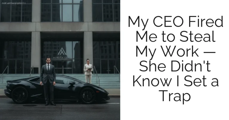 My CEO Fired Me to Steal My Work — She Didn't Know I Set a Trap