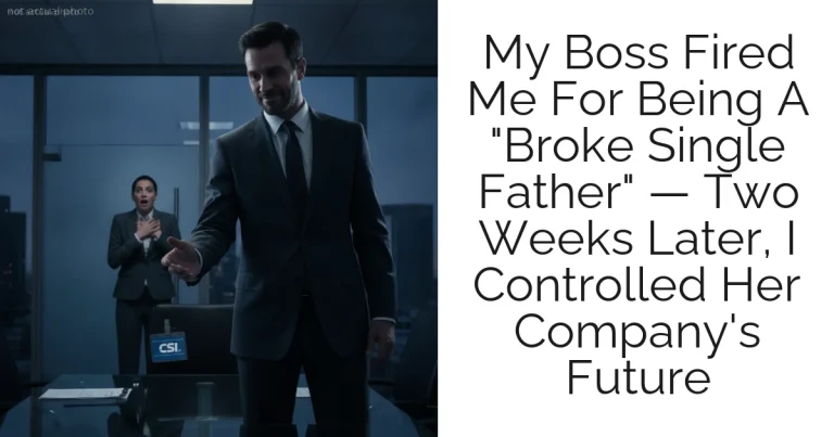 My Boss Fired Me For Being A "Broke Single Father" — Two Weeks Later, I Controlled Her Company's Future