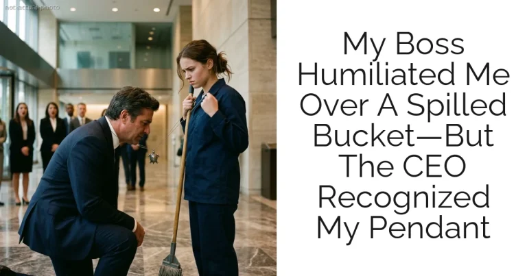 My Boss Humiliated Me Over A Spilled Bucket—But The CEO Recognized My Pendant