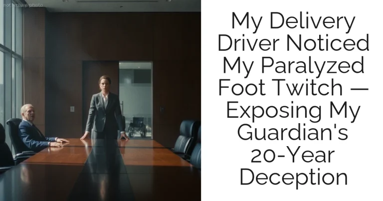 My Delivery Driver Noticed My Paralyzed Foot Twitch — Exposing My Guardian's 20-Year Deception