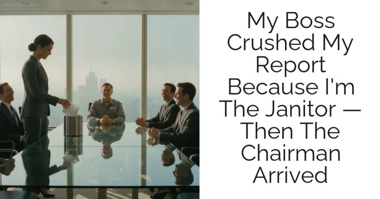 My Boss Crushed My Report Because I'm The Janitor — Then The Chairman Arrived
