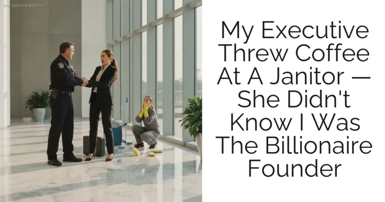 My Executive Threw Coffee At A Janitor — She Didn't Know I Was The Billionaire Founder