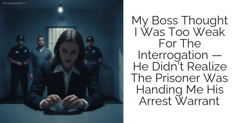 My Boss Thought I Was Too Weak For The Interrogation — He Didn't Realize The Prisoner Was Handing Me His Arrest Warrant