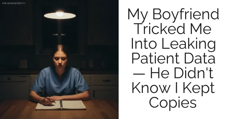 My Boyfriend Tricked Me Into Leaking Patient Data — He Didn't Know I Kept Copies