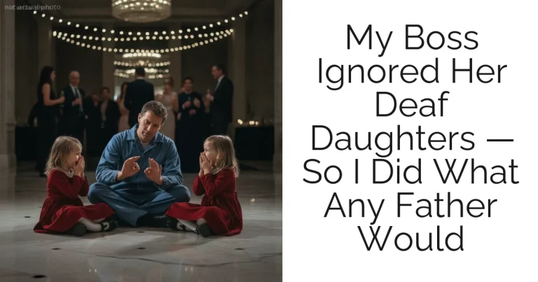 My Boss Ignored Her Deaf Daughters — So I Did What Any Father Would
