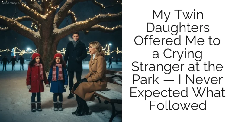 My Twin Daughters Offered Me to a Crying Stranger at the Park — I Never Expected What Followed