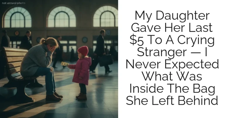 My Daughter Gave Her Last $5 To A Crying Stranger — I Never Expected What Was Inside The Bag She Left Behind