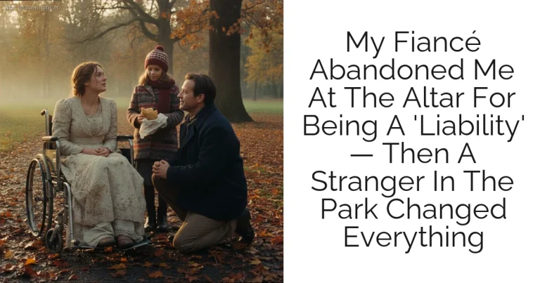 My Fiancé Abandoned Me At The Altar For Being A 'Liability' — Then A Stranger In The Park Changed Everything