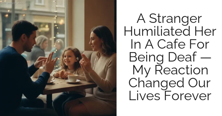 A Stranger Humiliated Her In A Cafe For Being Deaf — My Reaction Changed Our Lives Forever