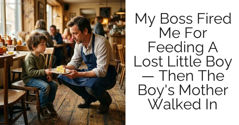 My Boss Fired Me For Feeding A Lost Little Boy — Then The Boy's Mother Walked In
