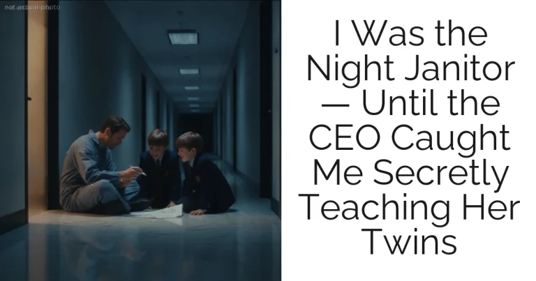I Was the Night Janitor — Until the CEO Caught Me Secretly Teaching Her Twins