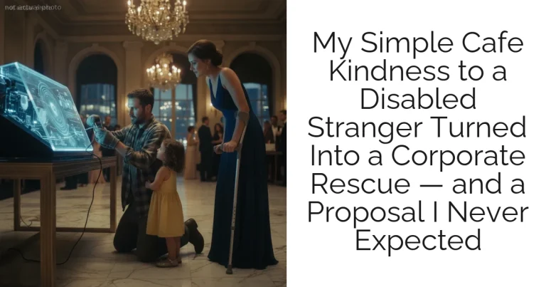 My Simple Cafe Kindness to a Disabled Stranger Turned Into a Corporate Rescue — and a Proposal I Never Expected