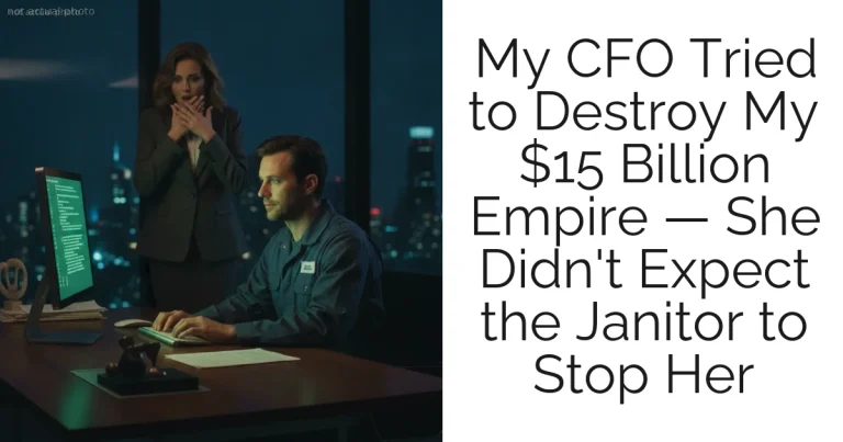My CFO Tried to Destroy My $15 Billion Empire — She Didn't Expect the Janitor to Stop Her