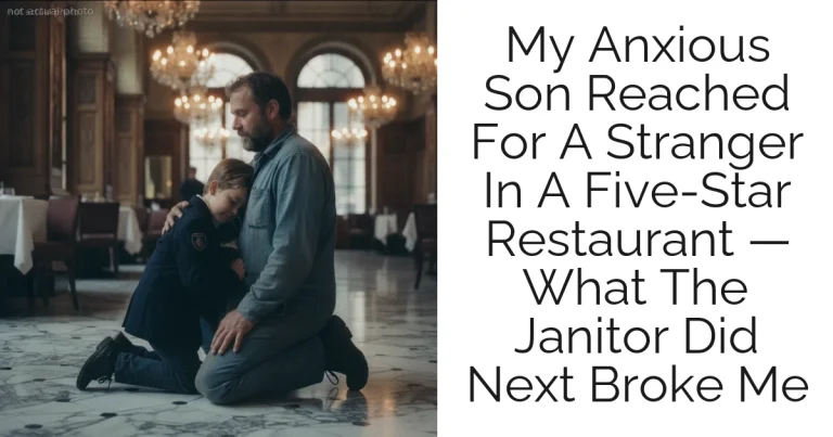 My Anxious Son Reached For A Stranger In A Five-Star Restaurant — What The Janitor Did Next Broke Me