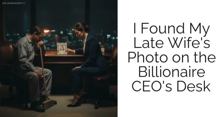 I Found My Late Wife's Photo on the Billionaire CEO's Desk