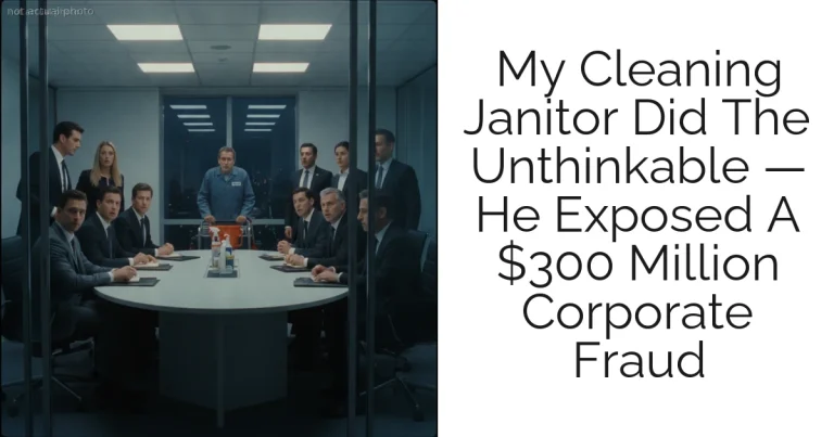 My Cleaning Janitor Did The Unthinkable — He Exposed A $300 Million Corporate Fraud