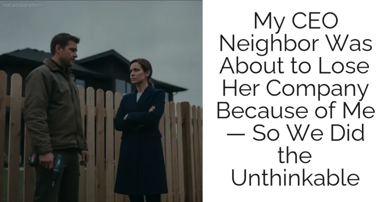 My CEO Neighbor Was About to Lose Her Company Because of Me — So We Did the Unthinkable