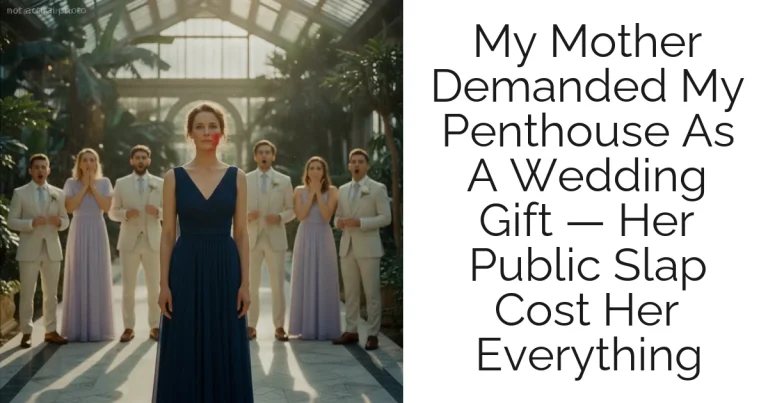 My Mother Demanded My Penthouse As A Wedding Gift — Her Public Slap Cost Her Everything
