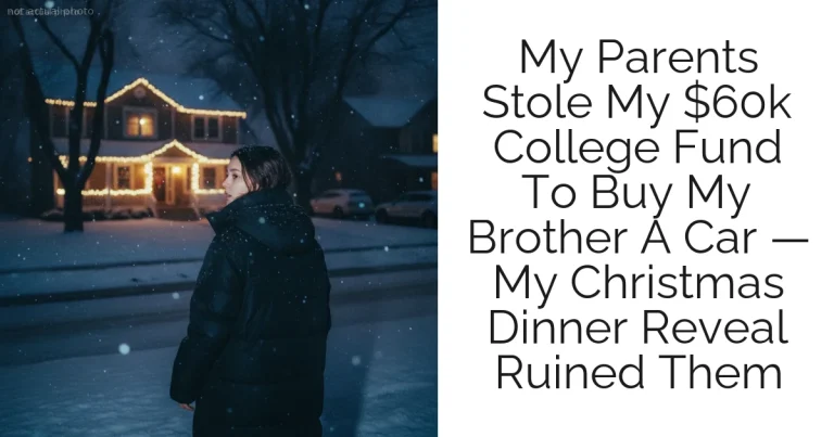 My Parents Stole My $60k College Fund To Buy My Brother A Car — My Christmas Dinner Reveal Ruined Them
