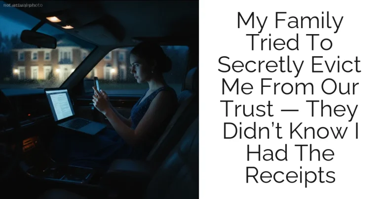 My Family Tried To Secretly Evict Me From Our Trust — They Didn’t Know I Had The Receipts