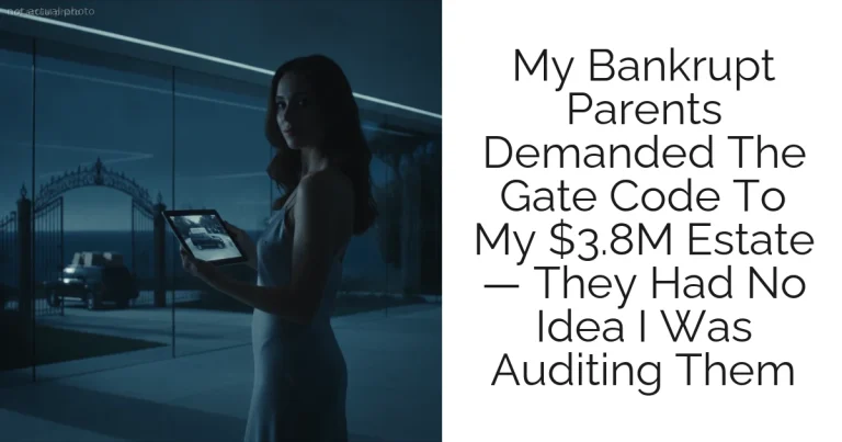 My Bankrupt Parents Demanded The Gate Code To My $3.8M Estate — They Had No Idea I Was Auditing Them