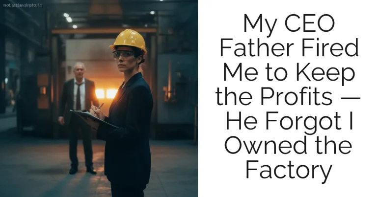 My CEO Father Fired Me to Keep the Profits — He Forgot I Owned the Factory