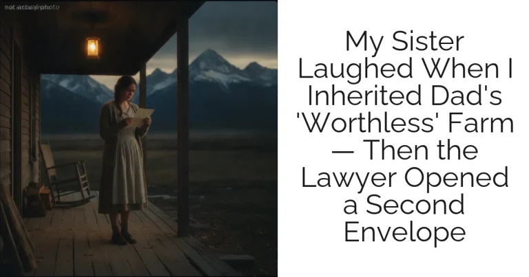 My Sister Laughed When I Inherited Dad's 'Worthless' Farm — Then the Lawyer Opened a Second Envelope