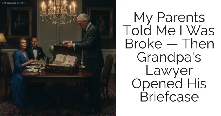 My Parents Told Me I Was Broke — Then Grandpa's Lawyer Opened His Briefcase