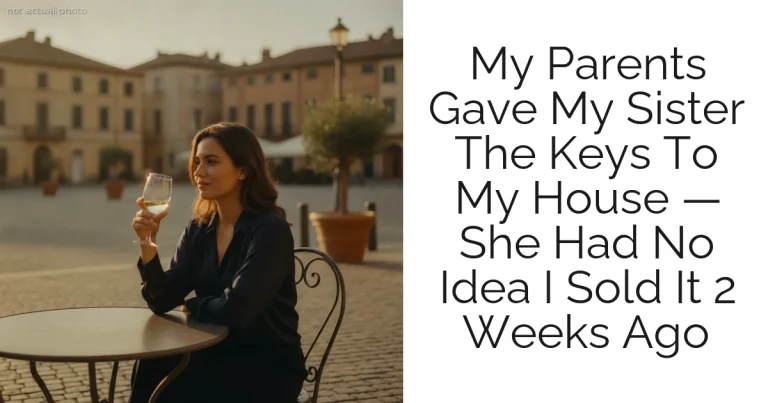 My Parents Gave My Sister The Keys To My House — She Had No Idea I Sold It 2 Weeks Ago
