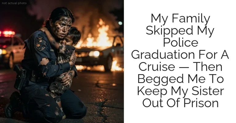 My Family Skipped My Police Graduation For A Cruise — Then Begged Me To Keep My Sister Out Of Prison