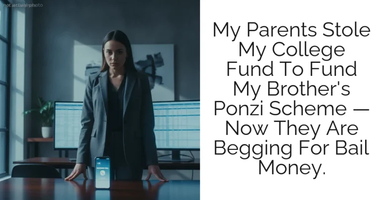 My Parents Stole My College Fund To Fund My Brother's Ponzi Scheme — Now They Are Begging For Bail Money.