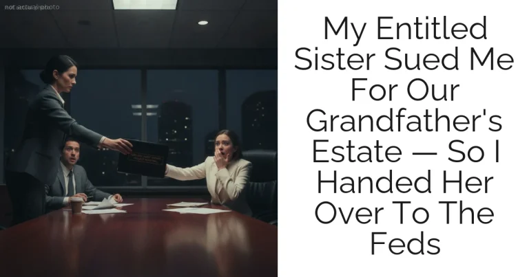 My Entitled Sister Sued Me For Our Grandfather's Estate — So I Handed Her Over To The Feds
