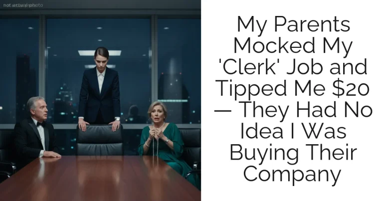 My Parents Mocked My 'Clerk' Job and Tipped Me $20 — They Had No Idea I Was Buying Their Company