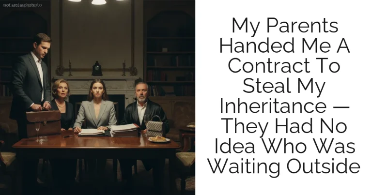 My Parents Handed Me A Contract To Steal My Inheritance — They Had No Idea Who Was Waiting Outside