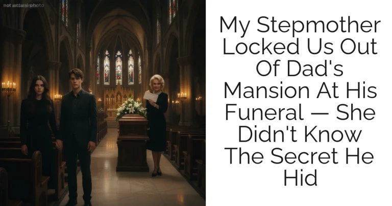 My Stepmother Locked Us Out Of Dad's Mansion At His Funeral — She Didn't Know The Secret He Hid