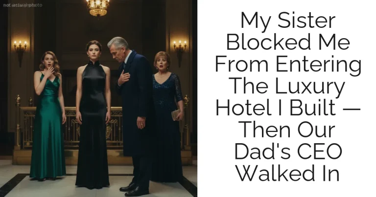 My Sister Blocked Me From Entering The Luxury Hotel I Built — Then Our Dad's CEO Walked In