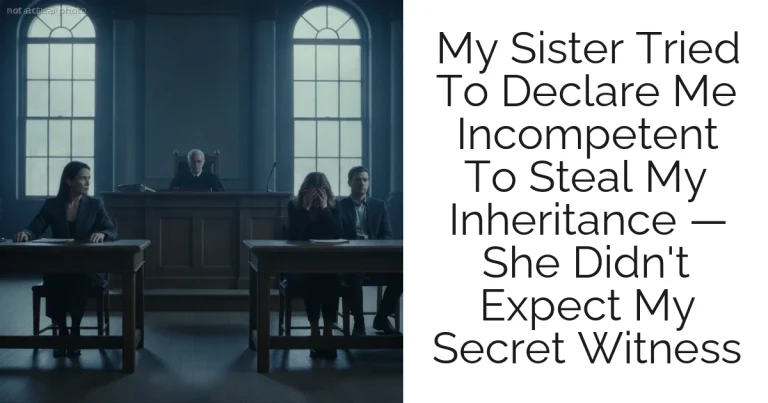My Sister Tried To Declare Me Incompetent To Steal My Inheritance — She Didn't Expect My Secret Witness