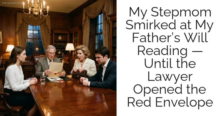 My Stepmom Smirked at My Father’s Will Reading — Until the Lawyer Opened the Red Envelope