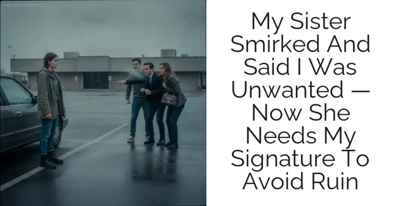 My Sister Smirked And Said I Was Unwanted — Now She Needs My Signature To Avoid Ruin