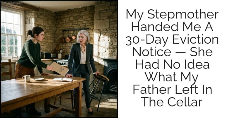 My Stepmother Handed Me A 30-Day Eviction Notice — She Had No Idea What My Father Left In The Cellar