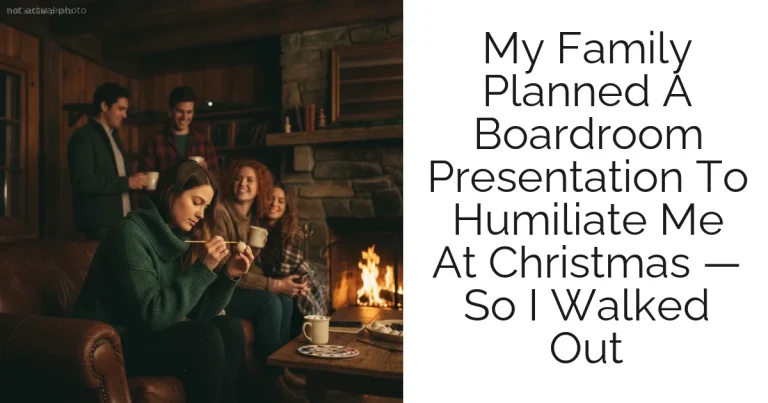 My Family Planned A Boardroom Presentation To Humiliate Me At Christmas — So I Walked Out