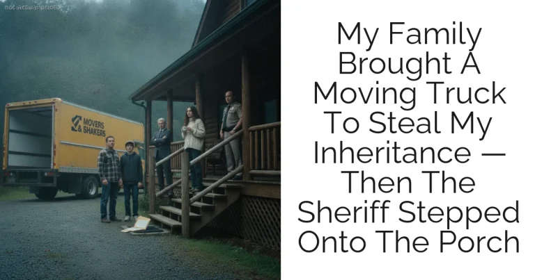My Family Brought A Moving Truck To Steal My Inheritance — Then The Sheriff Stepped Onto The Porch