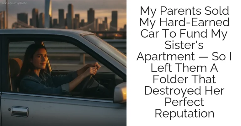 My Parents Sold My Hard-Earned Car To Fund My Sister's Apartment — So I Left Them A Folder That Destroyed Her Perfect Reputation
