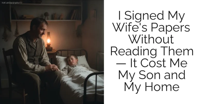 I Signed My Wife's Papers Without Reading Them — It Cost Me My Son and My Home