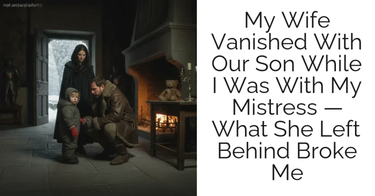 My Wife Vanished With Our Son While I Was With My Mistress — What She Left Behind Broke Me