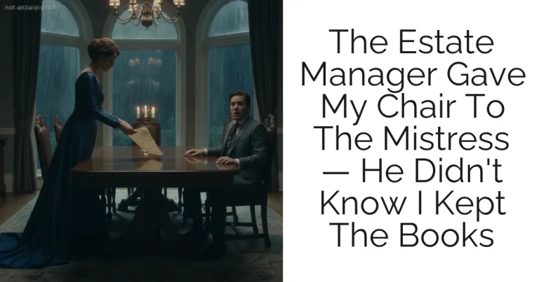 The Estate Manager Gave My Chair To The Mistress — He Didn't Know I Kept The Books