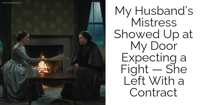 My Husband’s Mistress Showed Up at My Door Expecting a Fight — She Left With a Contract