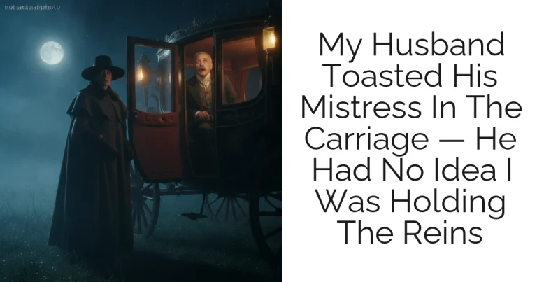 My Husband Toasted His Mistress In The Carriage — He Had No Idea I Was Holding The Reins