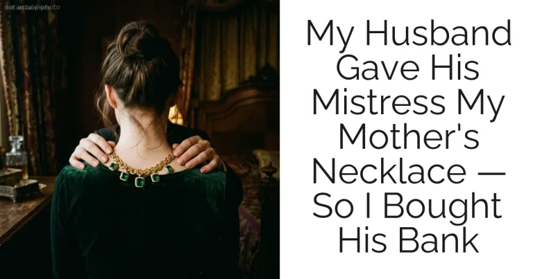 My Husband Gave His Mistress My Mother's Necklace — So I Bought His Bank